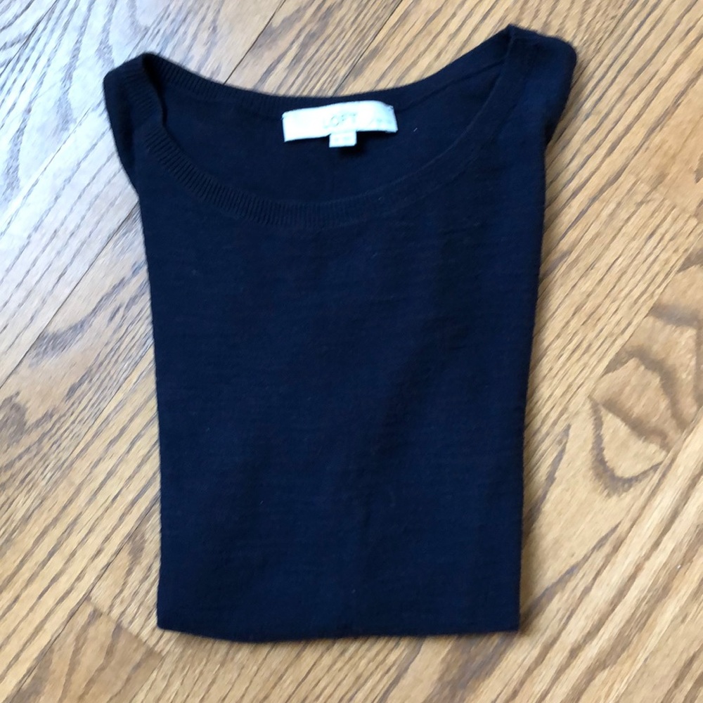 Ann Taylor Loft - Dark Blue Short Sleeve Top